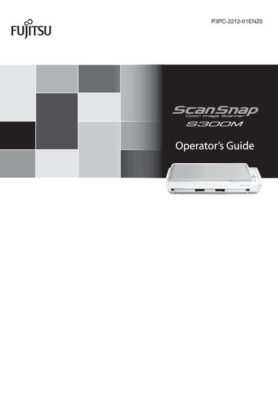 Fujitsu ScanSnap S300M Color Image Scanner Operator's Guide - cover page