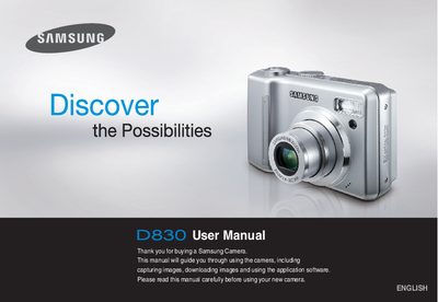Samsung D830 User Manual - cover page