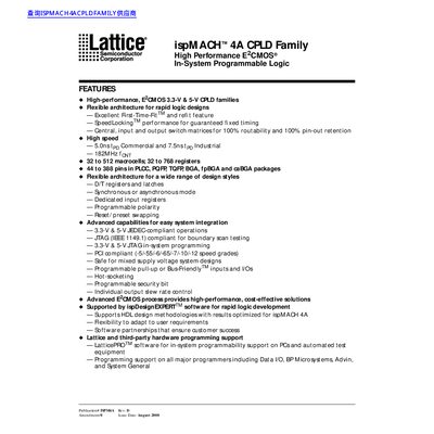 Lattice ispMACH 4A CPLD Family User Manual
