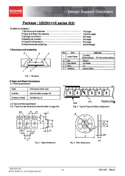 ROHM USONxxxX Series (E2) Package Design Support Document - cover page