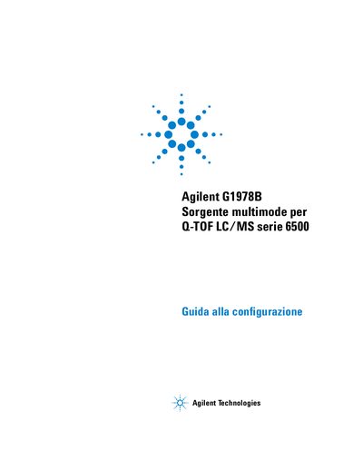 Agilent G1978B Sorgente multimode per Q-TOF LC/MS serie 6500 Guida alla configurazione - cover page