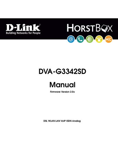 D-Link DVA-G3342SD User Manual - cover page