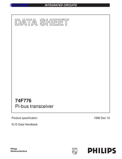 Philips 74F776 Pi-bus Transceiver Product Specification - cover page
