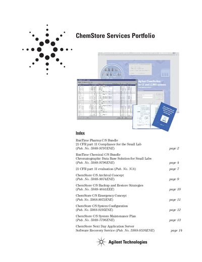 Agilent RunTime Pharma and Chemical C/S Bundle Portfolio - cover page