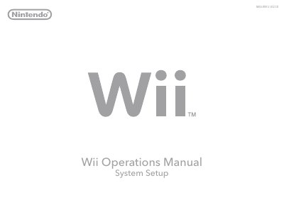 Nintendo Wii System Setup Operations Manual MAA-RVK-S-USZ-C0 - cover page