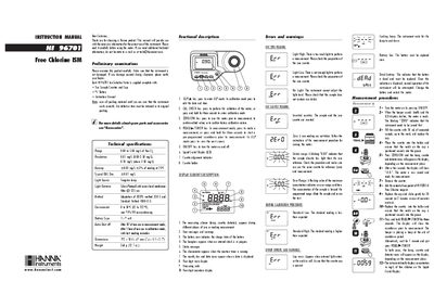 Hanna Instruments HI96701 Free Chlorine ISM Instruction Manual - cover page