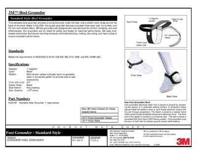 3M HGS1M Heel Grounder Datasheet - cover page
