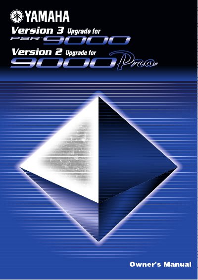Yamaha PSR-9000/9000Pro Version 3 Upgrade Owner's Manual - cover page