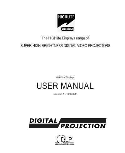 HIGHlite 4100gv/400sx/5100gv/6000sx digital Projector user manual - cover page
