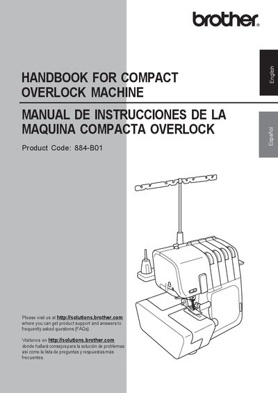 Brother 884-B01 Compact Overlock Machine Handbook - cover page