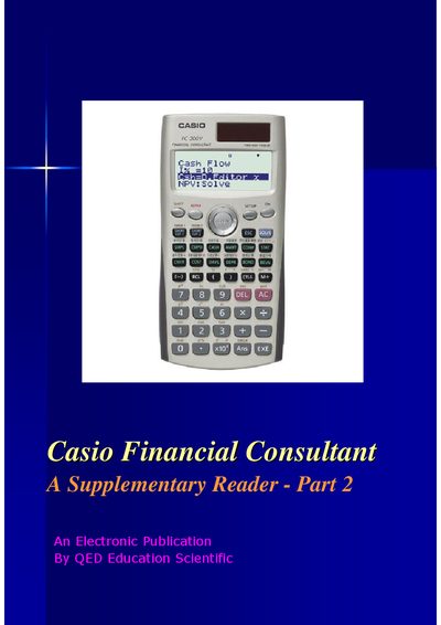 Casio FC-200V/FC-100V Financial Consultant Supplementary Reader Part 2 - cover page