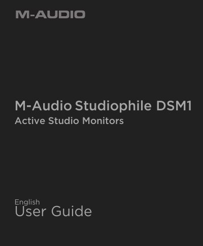 M-Audio Studiophile DSM1 Active Studio Monitor User Guide - cover page
