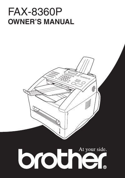 Brother FAX-8360P Owner's Manual - cover page