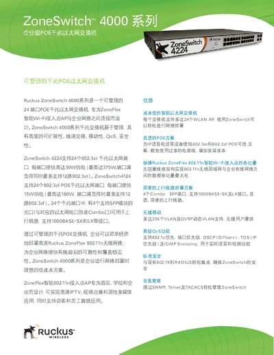Ruckus ZoneSwitch 4000 Series Switch Datasheet - cover page