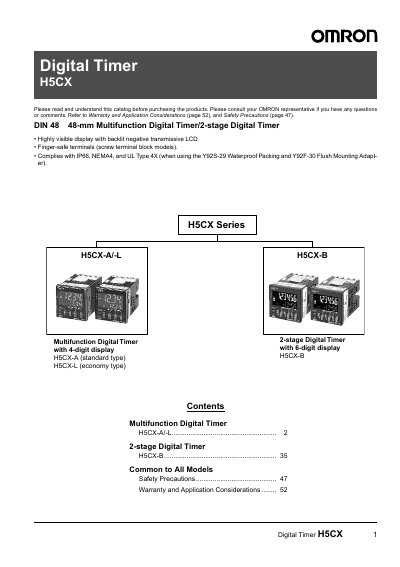Omron H5CX Digital Timer User Manual