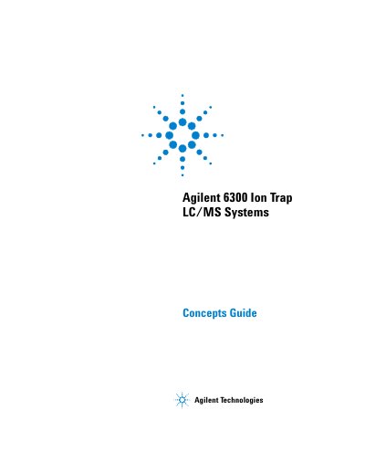 Agilent 6300 Series Ion Trap LC/MS Systems Concepts Guide - cover page