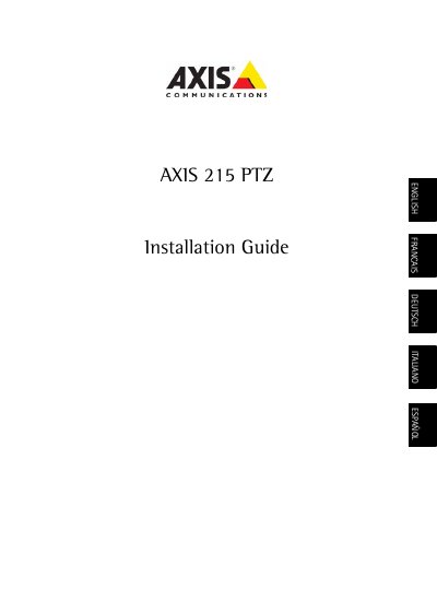 Axis 215 PTZ Network Camera Installation Guide - cover page