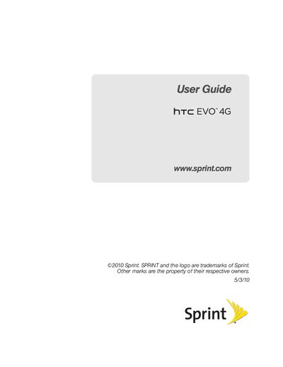 HTC EVO 4G User Manual - cover page