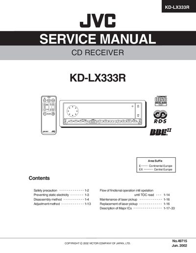 JVC KD-LX333R CD Receiver Service Manual - cover page