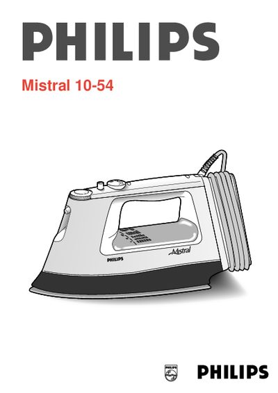 Philips Mistral 10-54 Iron User Manual - cover page