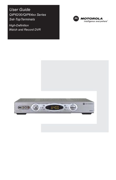 Motorola QIP6200/64xx Series Set-Top User Guide - cover page