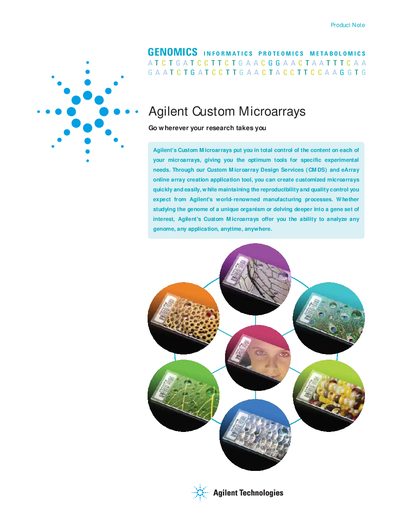 Agilent Custom Microarrays Brochure - cover page