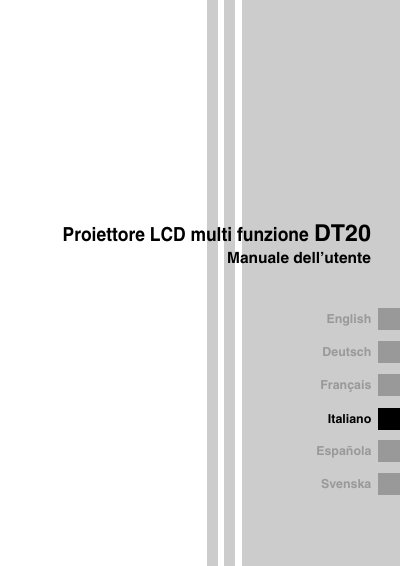 NEC DT20 Projector User Manual - cover page