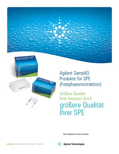 Agilent SampliQ SPE Products Brochure - cover page