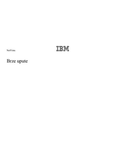 IBM NetVista Quick Start Guide - cover page