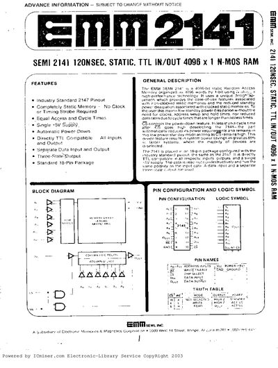 emm 2141 120NSEC STATIC  - cover page