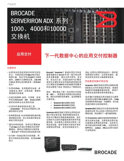 BROCADE SERVERIRON ADX series1000 4000 And10000 switche Manual