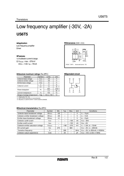 ROHM US6T5 Datasheet - cover page
