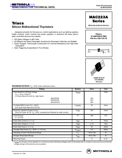 MOTOROLA MAC23A Series handbook