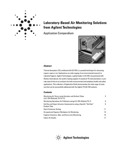 Agilent Air Monitoring Solutions Application Compendium - cover page