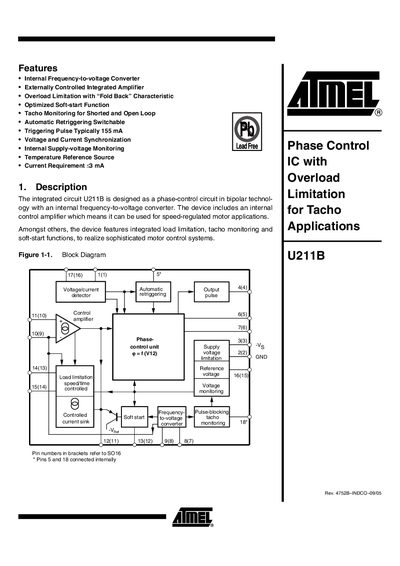 Atmel U211B Datasheet - cover page