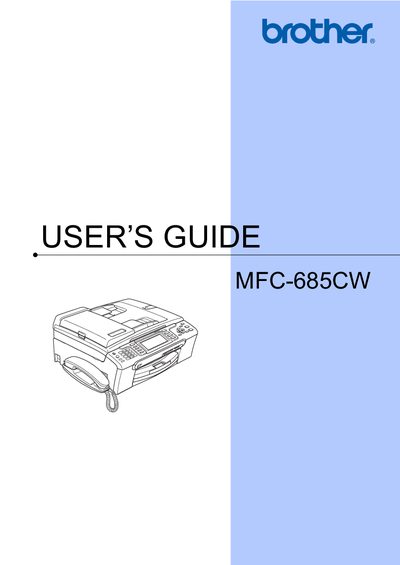 Brother MFC-685CW User Guide - cover page
