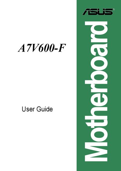 ASUS A7V600-F Motherboard User Guide - cover page