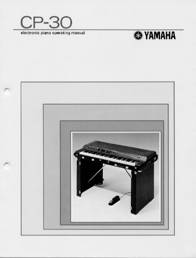 Yamaha CP-30 Electronic Piano Operating Manual - cover page