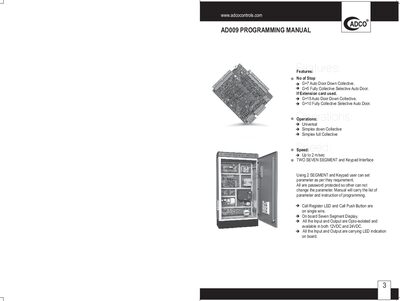 ADCO Controls AD009 Programming Manual - cover page