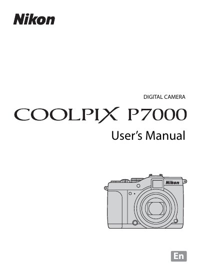 Nikon COOLPIX P7000 User Manual - cover page
