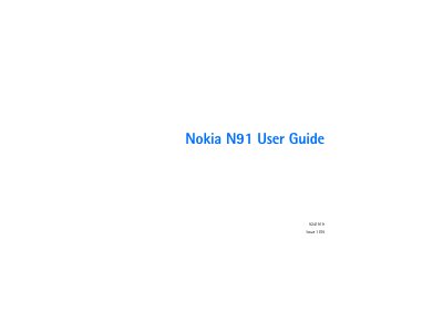 Nokia N91 User Manual - cover page