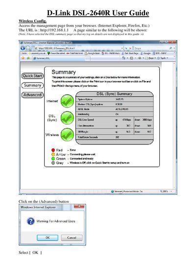 D-Link DSL-2640R User Guide - cover page