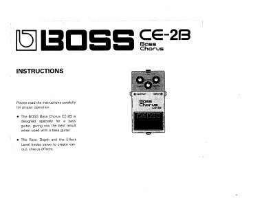 Roland CE-2B Bass Chorus Pedal Instructions