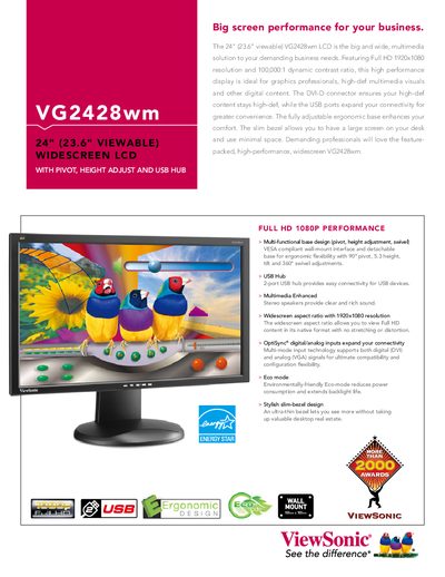 ViewSonic VG2428wm User Manual - cover page