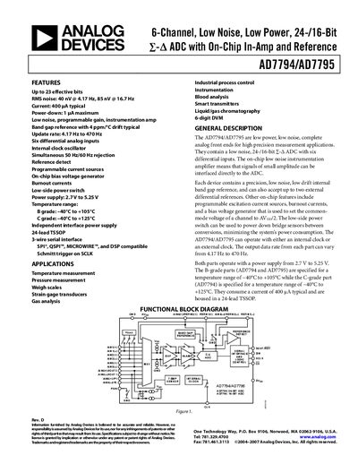 Analog Devices AD7794/AD7795 Datasheet