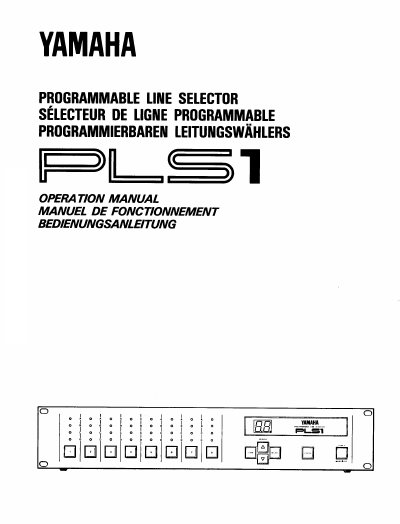 YAMAHA PLS1 Manual - cover page