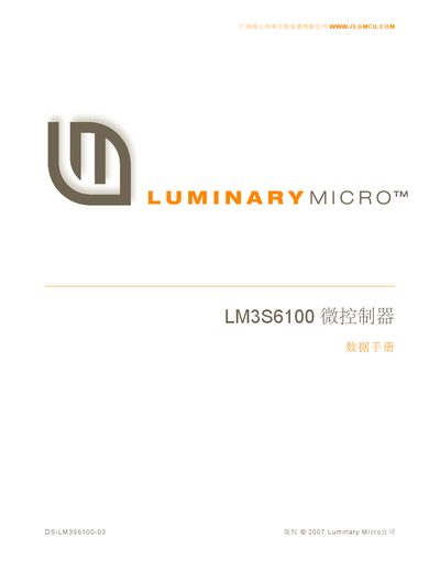 Luminary Micro LM3S6100 Datasheet - cover page
