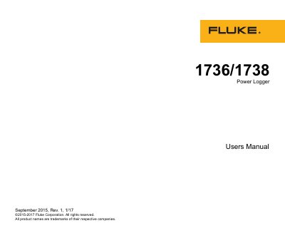 Fluke 1736/1738 Power Logger Users Manual