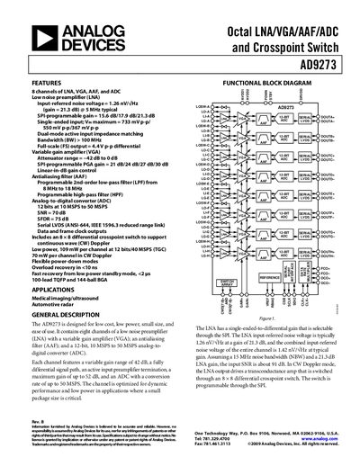 Analog Devices AD9273 Datasheet Rev B