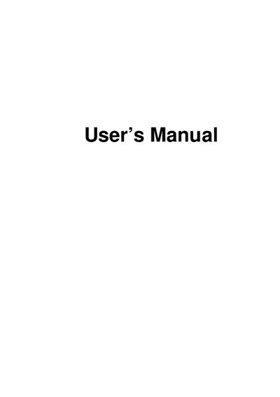 Computer User Manual - cover page